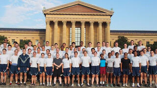 AFROTC on steps of Philadelphia Museum of Art