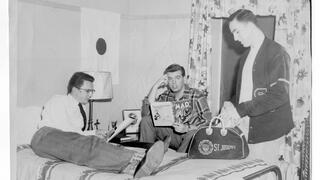 Students in their dorm room 1954