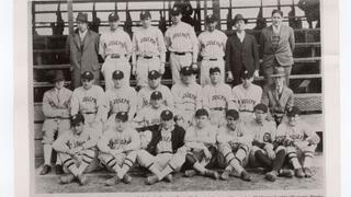 Group photo of 1928 baseball team and coaches.