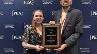Student winning award