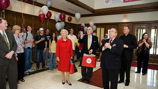 Joe DiAngelo visiting Mandeville Hall