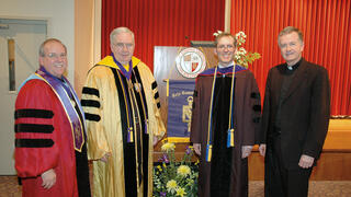 Joe DiAngelo with Saint Joseph's University presidents