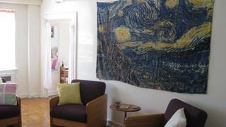 living area inside merion gardens apartments in philadelphia, pa
