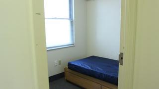 bedroom inside morris quad townhouses at saint joseph's university