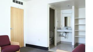 living area inside morris quad townhouses at saint joseph's university