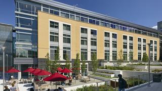 Exterior of the Living & learning Commons, a residence hall at the University City location