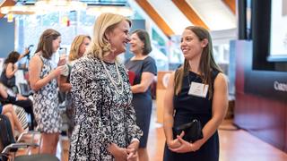 Anne Welsh McNulty with SJU student