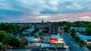 Aerial shot of City Ave in Philadelphia