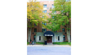 exterior of merion gardens apartments in philadelphia, pa