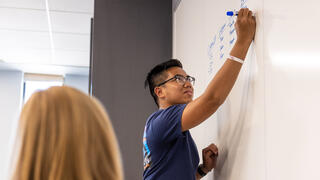 Saint Joseph's undergraduate students working in study group
