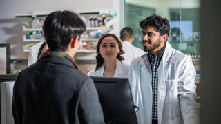 Doctor of Pharmacy (PharmD) at Saint Joseph's University where students are working in a mock Pharmacy lab.