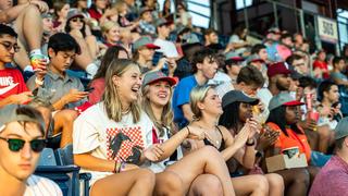 St. Joe's students cheer at the Phillies game