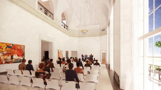 Rendering of Barnes Arboretum art gallery.