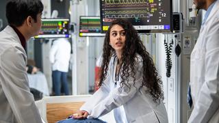 Students working in a hospital lab