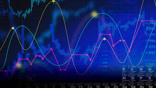 graphic of data charts and periodic table