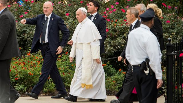 Pope Francis during his visit to Saint Joseph's University in 2015.