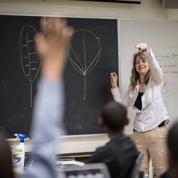 Karen Snetselaar, Ph.D. in biology class