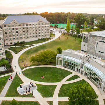 Aerial view of Saint Joseph's University campus
