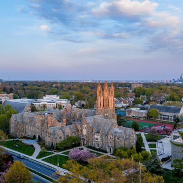 Aerial drone photo of Saint Joseph's campus