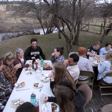 APEX Students Eating Dinner Outside