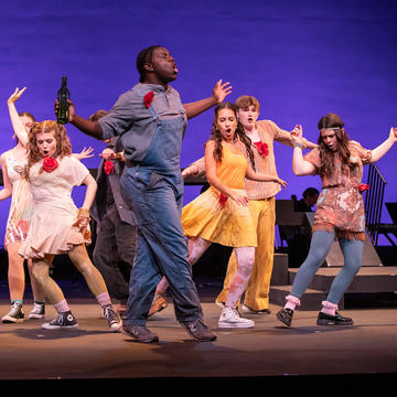 Saint Joseph's theater and film students dancing on stage