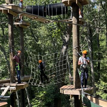 Students on the Rope Course
