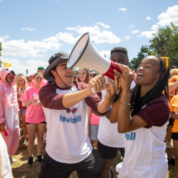 Orientation Leaders With Megaphone