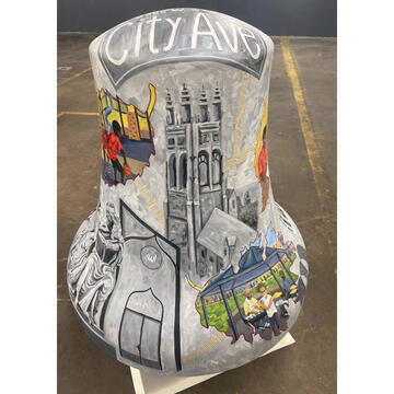 Painted Liberty Bell Sculpture