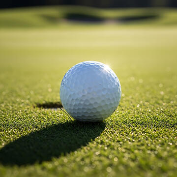 Golf ball on putting green