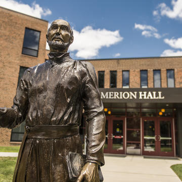statue of st. ignatius at saint joseph's university