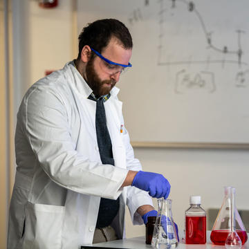 Student working in a lab