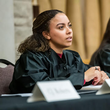 political science student at saint joseph's university in mock court