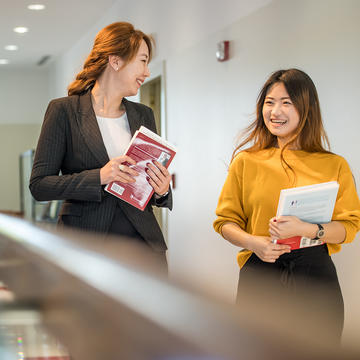 Saint Joseph's University MBA students walking on campus.