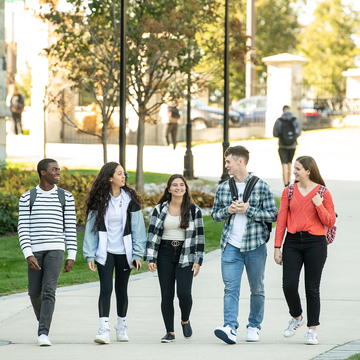 Saint Joseph's University Students walking on campus.