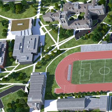 Illustration of Saint Joseph's University campus from St. Joe's virtual tour