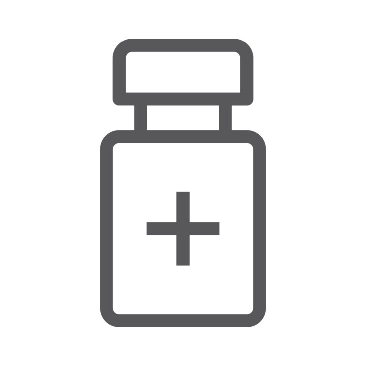 Gray Outline of Pill Bottle.