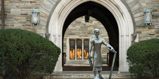 Saint Joseph's statue in front of Barbelin Hall