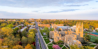 Aerial shot of Saint Joseph's campus and City Ave