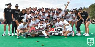 Saint Joseph's field hockey team poses together after A-10 championship win