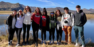 A group of students taking part in a service immersion trip