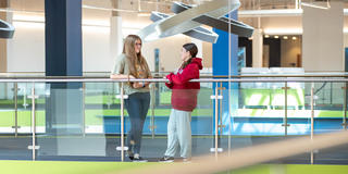 Saint Joseph's University in Lancaster students talking