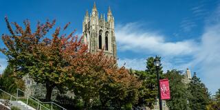 Saint Joseph's University Hawk Hill campus during fall foliage
