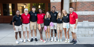 Orientation leaders smiling for a photo