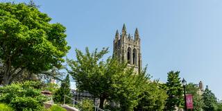 Summer aerial of Saint Joseph's University Barbelin Hall