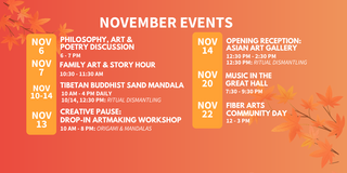 November monthly events calendar