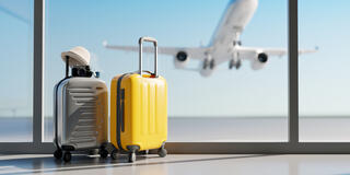 View of luggage and jetway