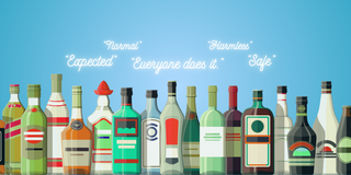 Header image with alcohol bottles