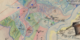  Proposed Sewage Disposal, etc. Philadelphia 1876 to 1906, hand-drawn map in blues, greens, and pink