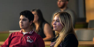 two students in class