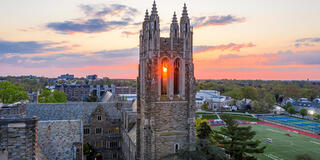The campus of Saint Joseph's University at sunset